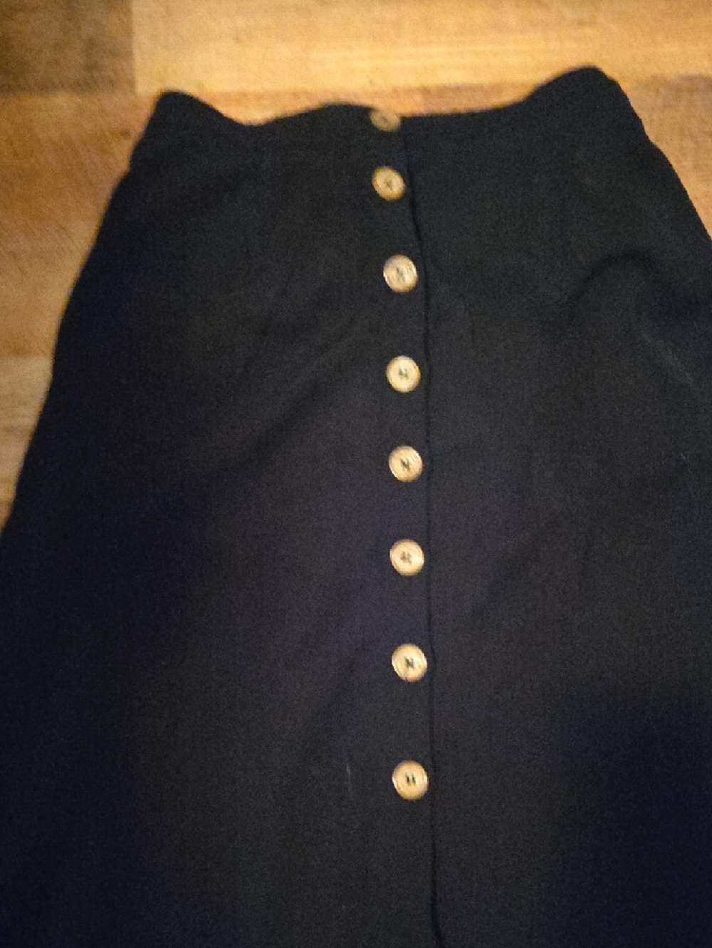 Lulu's Black A-Line Button-Front Skirt - Picture 2 of 7